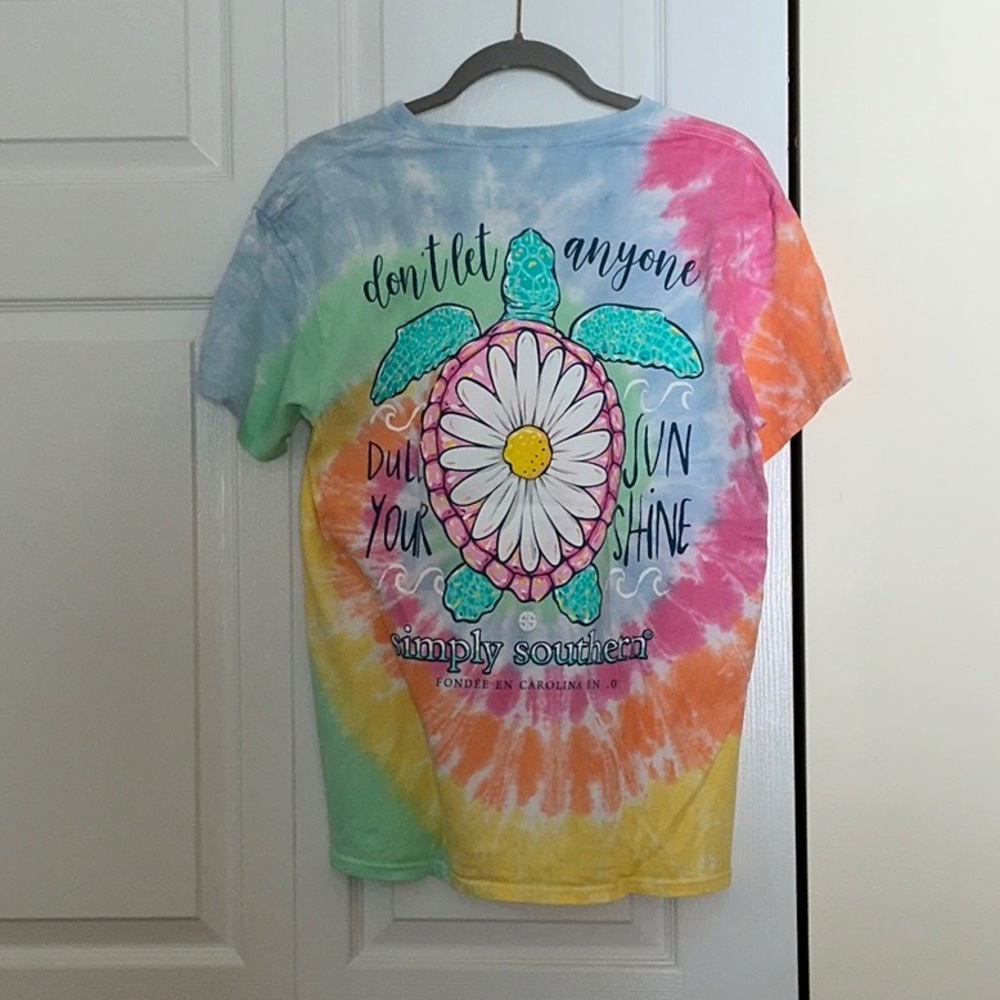 Simply Southern Multi Color Tie-Dye Short Sleeve Top